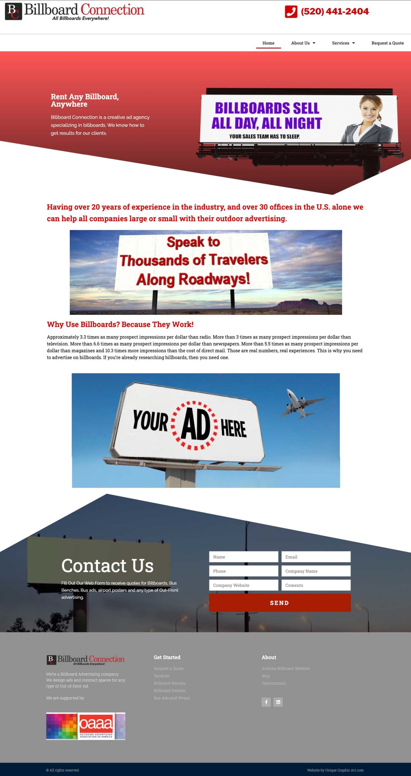 your billboard company web design tucson arizona
