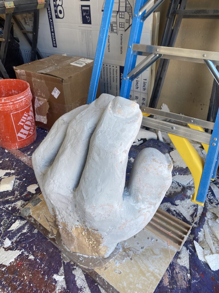 foam sculpted hand - sculpture character artist in arizona